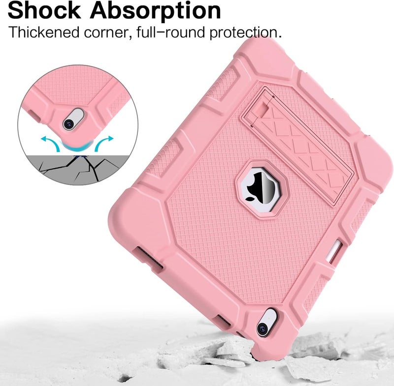 Azzsy Case for iPad (A16) 11th Generation 11 Inch 2025 / iPad 10th Generation 10.9 Inch 2022, [Built-in Pencil Holder] Heavy Duty Shockproof Rugged Protective Case, Rose Gold2 - Image 4